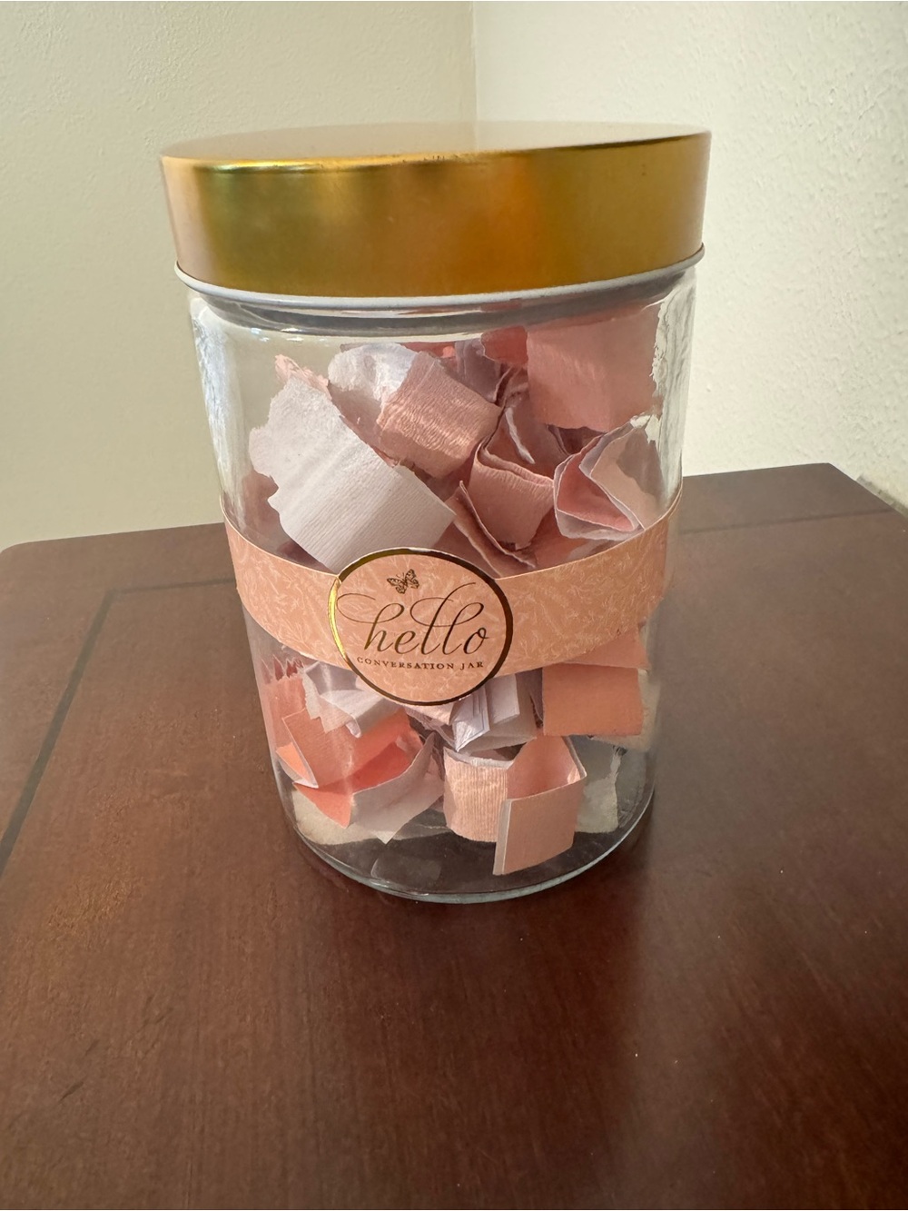 Hello Conversation Jar with Rose Gold Lid